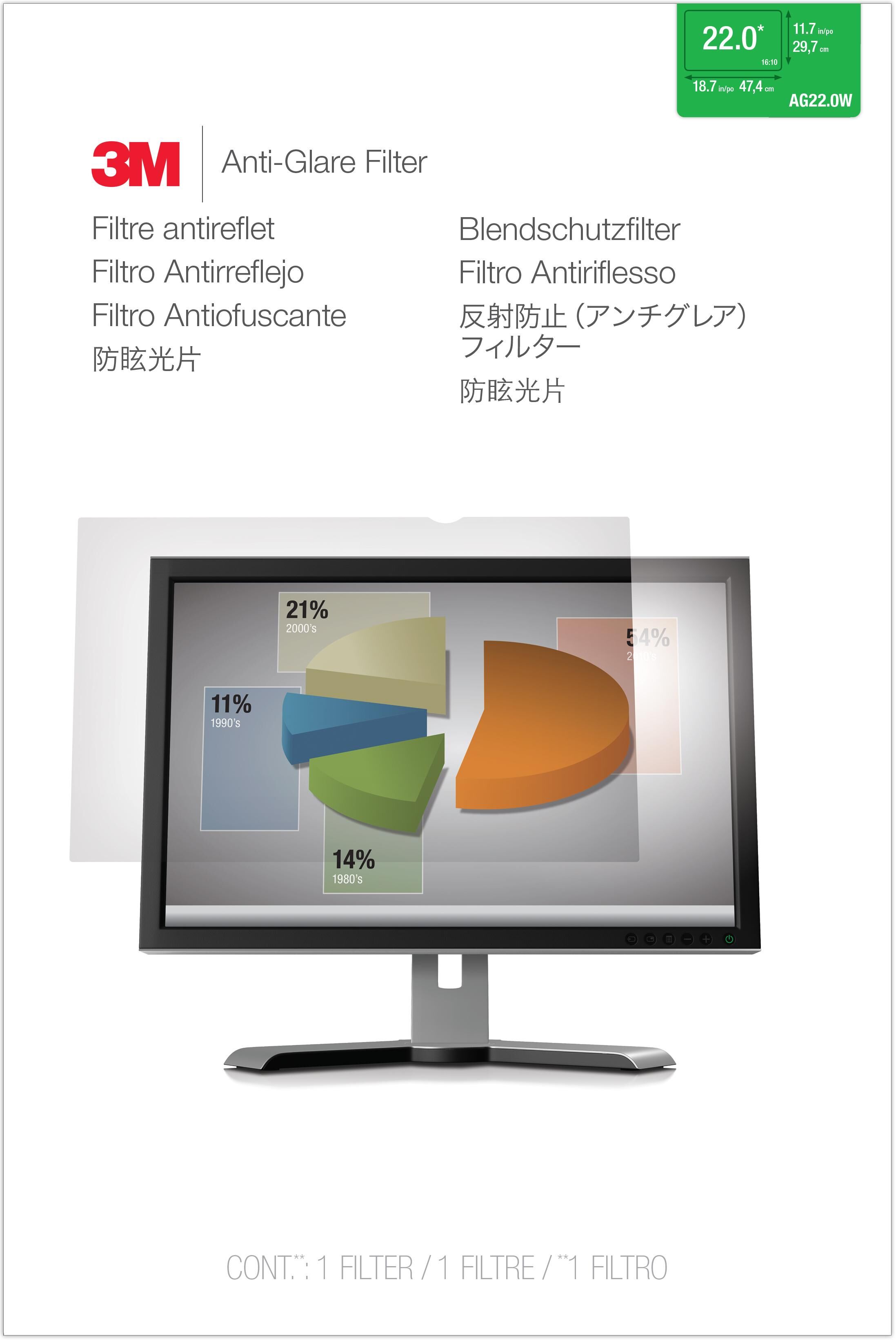 3M Anti-Glare filter 22'' monitor widescreen (16:10)