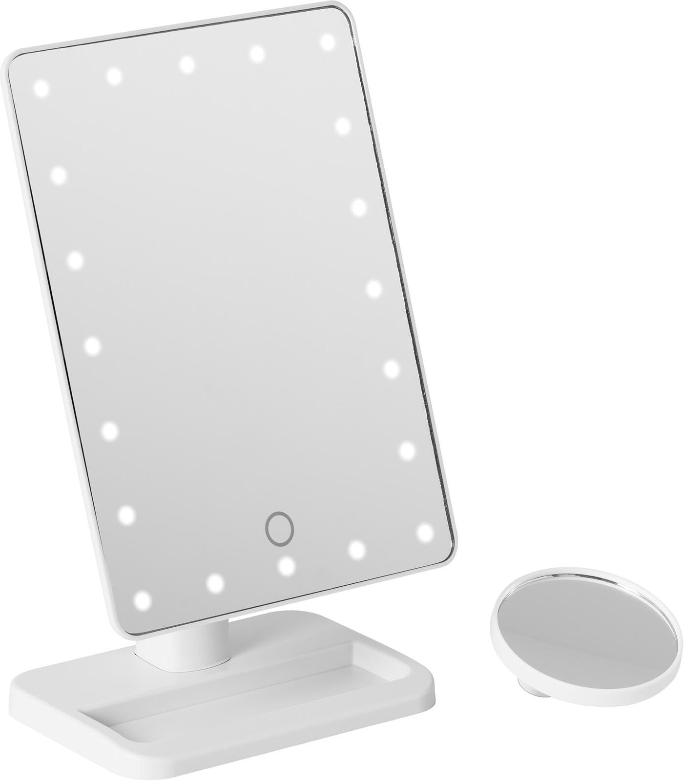 Notice d'utilisation, manuel d'utilisation et mode d'emploi physa Miroir de maquillage - Blanc - 20 LED - Rectangle - Avec Miroir grossissant x10 et haut-parleur PHY-CM-7   