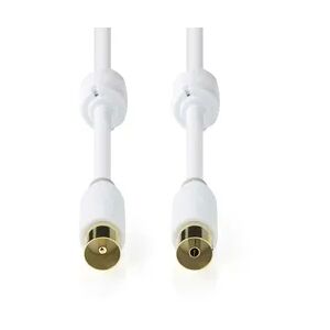 Nedis Koaxial Kabel - IEC (Coax) Stecker - IEC (Coax) Buchse - Vergoldet - 100 dB - 75 Ohm - Doppelt geschirmt - 2.00 m - Rund - PVC - Weiss - Box