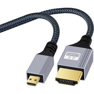 Shoppo Marte HDTV to Micro HDTV 4K 120Hz Computer Digital Camera HD Video Adapter Cable, Length:5m