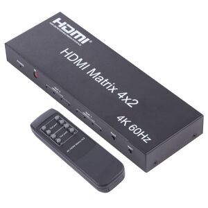 Shoppo Marte HDMI 4x2 Matrix Switcher / Splitter with Remote Controller, Support ARC / MHL / 4Kx2K / 3D, 4 Ports HDMI Input, 2 Ports HDMI Output