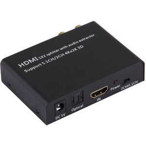 Shoppo Marte HDMI 1x2 Splitter with Audio Extractor, Support 5.1CH / 2CH, 4Kx2K, 3D