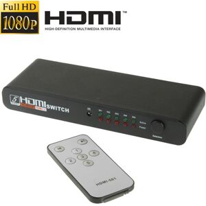 Shoppo Marte Full HD 1080P 5 Ports HDMI Switch with Remote Control & LED Indicator(Black)