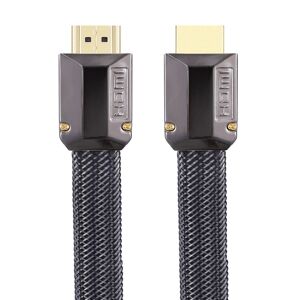 Shoppo Marte For HDMI 3m 2.0 Version  HD Cable 19 + 1 Standard Oxygen-Free Copper Metal Sshell 4K TV Flat Cable(Gun Black + Nylon Mesh)