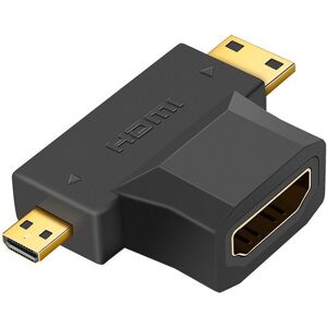 Shoppo Marte 3 in 1 HDMI Female to Mini HDMI Male + Micro HDMI Male Adapter(Black)