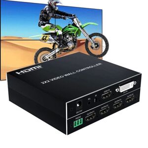 Shoppo Marte 1080P 2 x 2 HDMI + DVI to 4 HDMI Ports Video Wall Controller(Black)