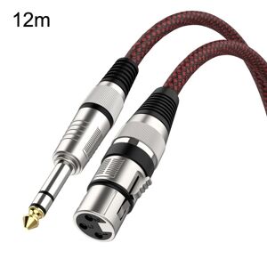 My Store 12m Red and Black Net TRS 6.35mm Male To Caron Female Microphone XLR Balance Cable