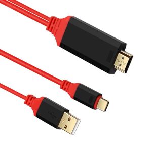 Shoppo Marte 2 in 1 USB-C / Type-C + USB Power Supply Interface to 4K x 2K Ultra HD HDMI Video Cable, Length: 2m
