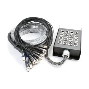 StageBox Multikabel 12-input / 4-output XLR, 30 meter slange scene stage snake