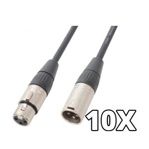 10x PD Connex DMX XLR-han til XLR-hun. 12m - Pakkesæt TILBUD NU