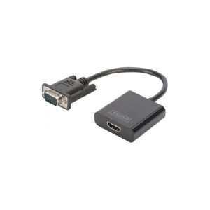 DIGITUS DA-70473 - Videoadapter - HD-15 (VGA) han til HDMI hun - 15 cm - sort - 1080p support