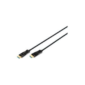 DIGITUS - Premium High Speed - HDMI-kabel med Ethernet - HDMI han til HDMI han - 30 m - dobbelt afskærmet - sort - 4K support, hybrid aktivt optisk kabel