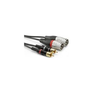 Sommer Cable HBP-M2C2-0150 Audio Adapterkabel [2x Cinch-stik - 2x XLR-stik 3-polet] 1.50 m Sort