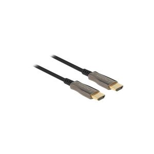 Delock - High Speed - HDMI-kabel - HDMI han til HDMI han - 20 m - sort - Active Optical Cable (AOC), 8K60 Hz (7680 x 4320) support