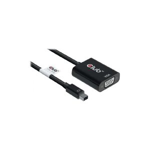 Club-3d Club 3D CAC-2113 - Videoadapter - Mini DisplayPort (han) til HD-15 (VGA) (hun) - DisplayPort 1.1a - 22.86 cm - 1080p support, aktiv, 1920 x 1200 (WUXGA) support - sort