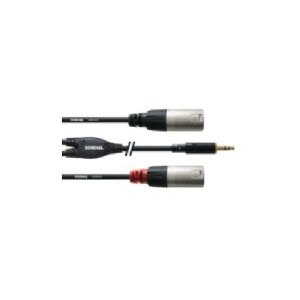 Cordial CFY 1.8 WMM, 3.5mm, Hanstik, 2 x XLR (3-pin), Hanstik, 1,8 m, Sort