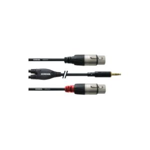 Cordial CFY 1.8 WFF, 2 x XLR (3-pin), Hanstik, 3.5mm, Hunstik, 1,8 m, Sort