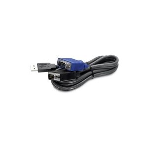 TRENDnet TK CU10 - Kabel til tastatur / video / mus (KVM) - USB, HD-15 (VGA) (han) til HD-15 (VGA) (han) - 3.1 m - sort