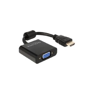 Delock - Videoadapter - HD-15 (VGA) hun til HDMI han - 25.5 cm - sort