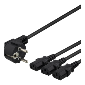 230v Cee 7/7 Til C13 Strøm Y-Splitter Kabel - 1.8 M