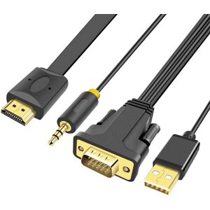 Vga Til Hdmi + Minijack Kabel - 3 M