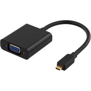 Micro Hdmi Til Vga / 3.5 Mm Minijack Adapter Kabel - Sort