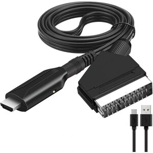 1080P SCART til HDMI-kompatibel konverteringsadapter, SCART-indgang til HDMI-kompatibel udgang Video Audio Converter kabel