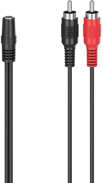 Hama Cavetto adattatore Jack 3.5 mm F/2 RCA M, 0,12 metri, nero