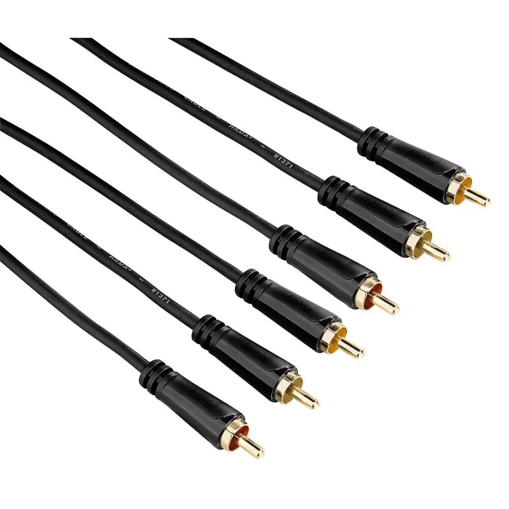 Hama Cavo 3 RCA M/3 RCA M, 3 metri, connettori dorati, 3 stelle