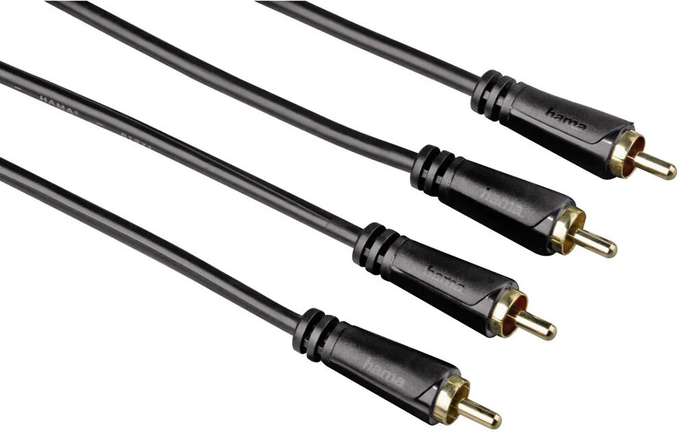 Hama Cavo 2 RCA M/2 RCA M, 1,5 metri, connettori dorati, 3 stelle