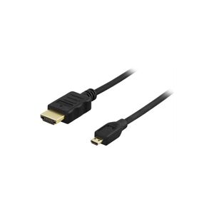 Deltaco HDMI-kabel, A-D(micro)-kontakt, 3 m, svart