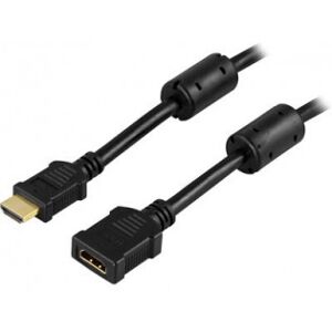 Deltaco Hdmi-Förlängningskabel, 19-Pin Hane-Hona, 1m