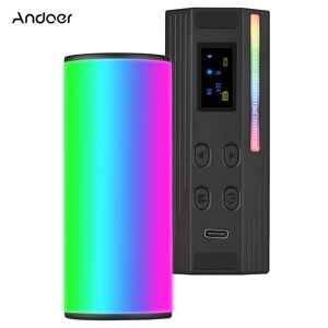 Andoer W100RGB Mini lumière vidéo LED Rechargeable RGB lumière de remplissage 2500K-9000K variable 20 éclairage - Publicité