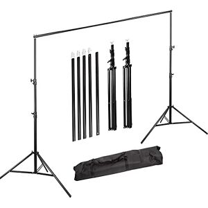 PYXEL STUDIO Support Système de Toile de Fond 3,6×2,8m: Barre Transversale Télescopique 150-360cm et Support de Fond Réglable 80-280cm pour Photographie Portrait Objet Vidéo Studio Photo - Publicité