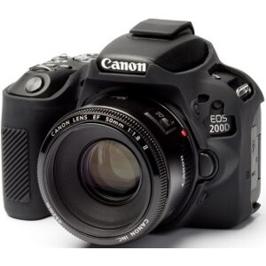 EASYCOVER Coque Silicone Noir pour Canon 200D