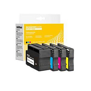 Schäfer Shop Select Sparset 4 St. Tintenpatronen, kompatibel zu OfficeJet 1 x schwarz 932 Xl, 3 x 933 XL (C/M/Y )