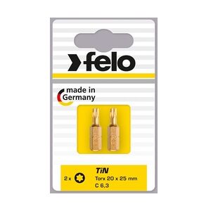 Felo Bit, TiN C 6,3 x 25mm, 2 Stk auf Karte 2 x    Tx 15