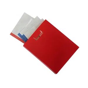 Heftbox / Schulheftbox / Pop-Up-Box / Organizer aus PP-Folie mit Automatikboden und Griffen an beiden Seiten, Farbe: Perlfarbe rot - 1 Stück