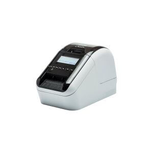 Brother QL-820NWBc - Etiketprinter - to-farvet (monokrom) - direkte termisk - Rulle (6,2 cm) - 300 x 600 dpi - op til 110 etiketter/min. - USB 2.0, LAN, Wi-Fi(n), Bluetooth 5.2 - skærer - hvid, blank sort