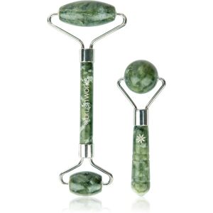 Brushworks Jade Roller & Globe Set rouleau de massage visage et accessoire de massage