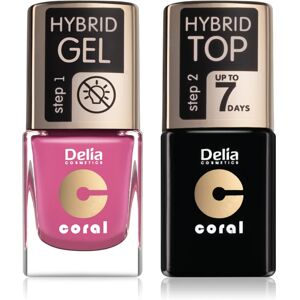 Delia Cosmetics Coral Nail Enamel Hybrid Gel ensemble odstín 05 pour femme