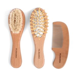 Filibabba Kit peigne et brosse bébé bois