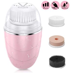 Kinsei Beauty Brosse nettoyante pour le visage, électrique sonique, imperméable, douce, Massage des pores en profondeur, 3 têtes, 3 Modes, chargement USB - Publicité