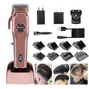 Tondeuse à cheveux professionnelle en Bronze, avec adaptateur, demande de correspondance, grande capacité de batterie, tondeuse à barbe, outils de coiffure