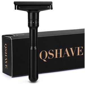 QShave luxueux rasoir de sécurité réglable noir rasage humide Double bord rasoir de sécurité classique T rasoir - Publicité