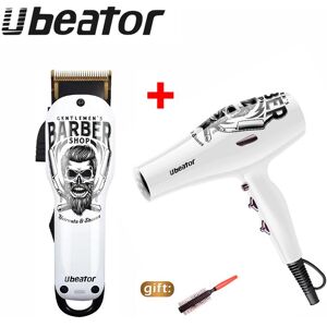 Ubeator Hair Styling Sets Barber Store Sèche-cheveux Rasoirs à cheveux Tondeuses à cheveux Ensemble de coupe de cheveux combiné Sèche-cheveux Coupe-cheveux Coupe-bordures cadeau pour hommes - Publicité