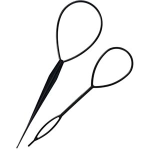 sularpek Outil de Queue de Cheveux, 2pcs Tresse Outil de Coiffure, Aides à La Coiffure pour Simples et Élégantes, Styling Coiffure Accessoires pour Femmes et Filles Convient pour Les Débutants (Noir) - Publicité