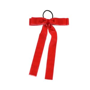 Smbcgdm Élastique à cheveux doux en velours avec nœud Couleur unie Pour femme et fille Rouge - Publicité
