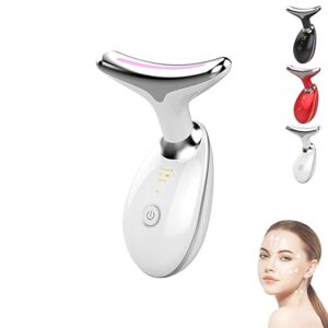 ROBAUN Wavy Chic Beauty Microcurrent Facial Device, Wavy Chic Beauty Facial Massager, Double Chin Reducer Machine, 7 Color LED Face Skin Rejuvenation (White) - Publicité