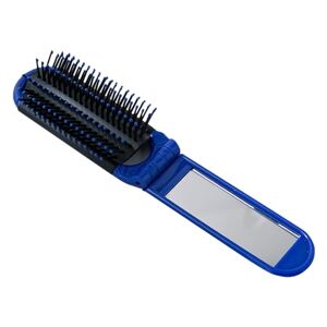 LDadgf Brosse à cheveux compacte et pliable avec miroir Peigne portable et pliable Massage Shunfa Brosse à cheveux nourrissante (bleu, taille unique) - Publicité